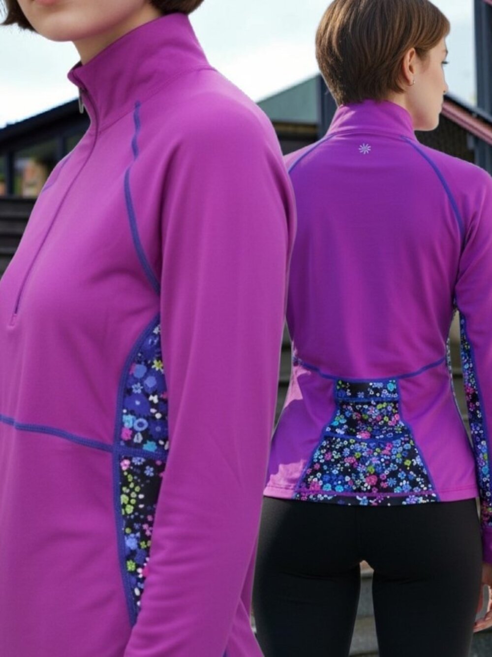 NWOT ATHLETA (MED) Trestle Cutback Rashguard Swim Surf Workout Top